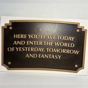Limited Edition Disneyland Entrance Sign Replica 70th Anniversary Display Plaque